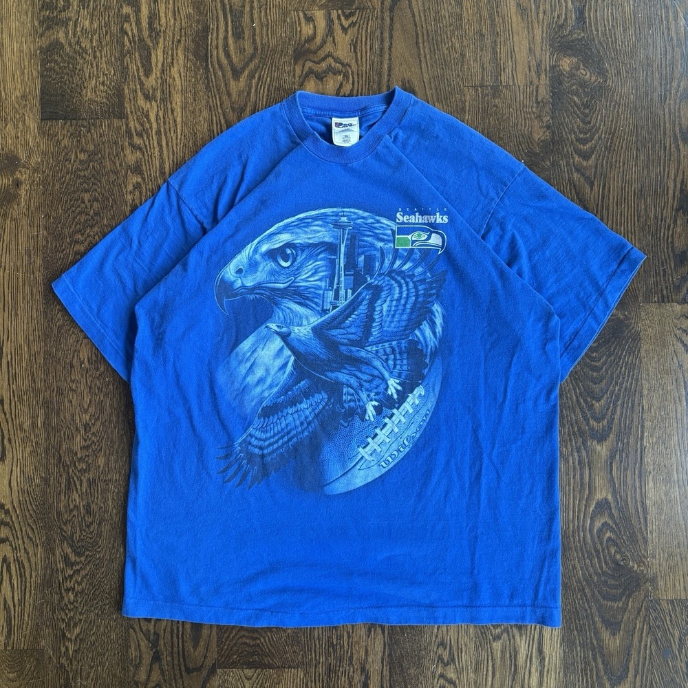 Vintage Seattle Seahawks Shirt XXL Pro Player 90s USA Made Nature Space Needle